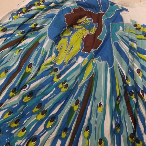 Peacock Bebe Full Skirt with Embellishment - Picture 2 of 8
